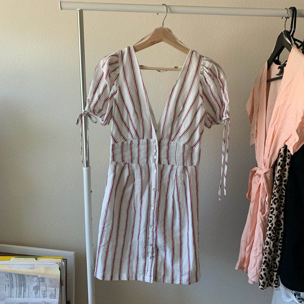 Red striped prairie dress
